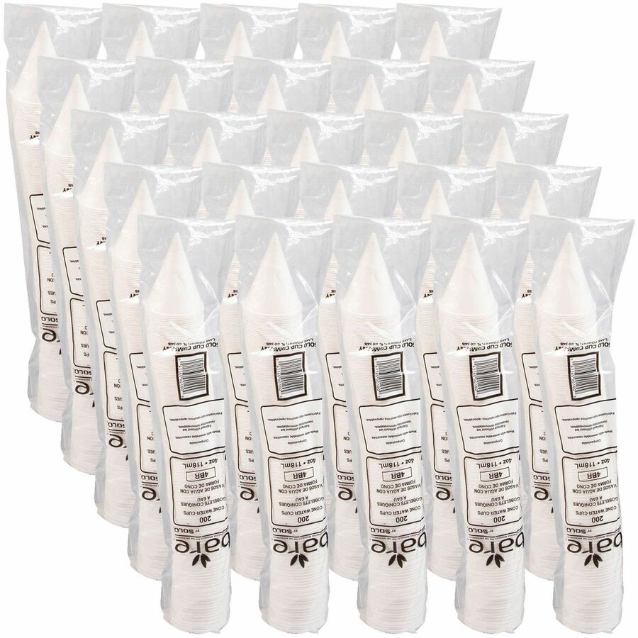 Image of SOLO® Cone Cups, Paper, 4oz, 200/PK, 25PK/CT, White