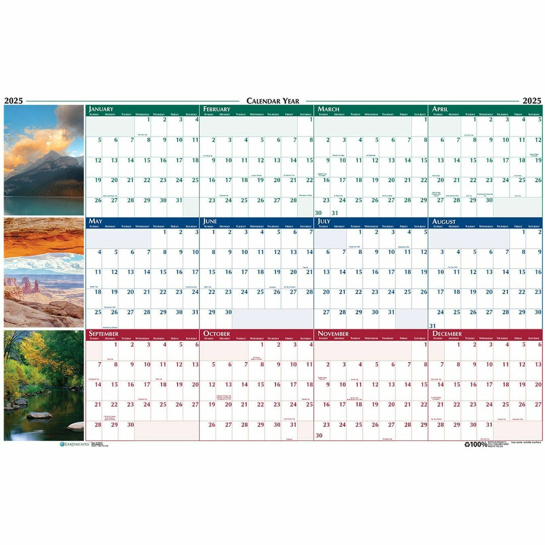 Image of House of Doolittle 3931 Earthscapes Scenic Wipe-off Wall Planner