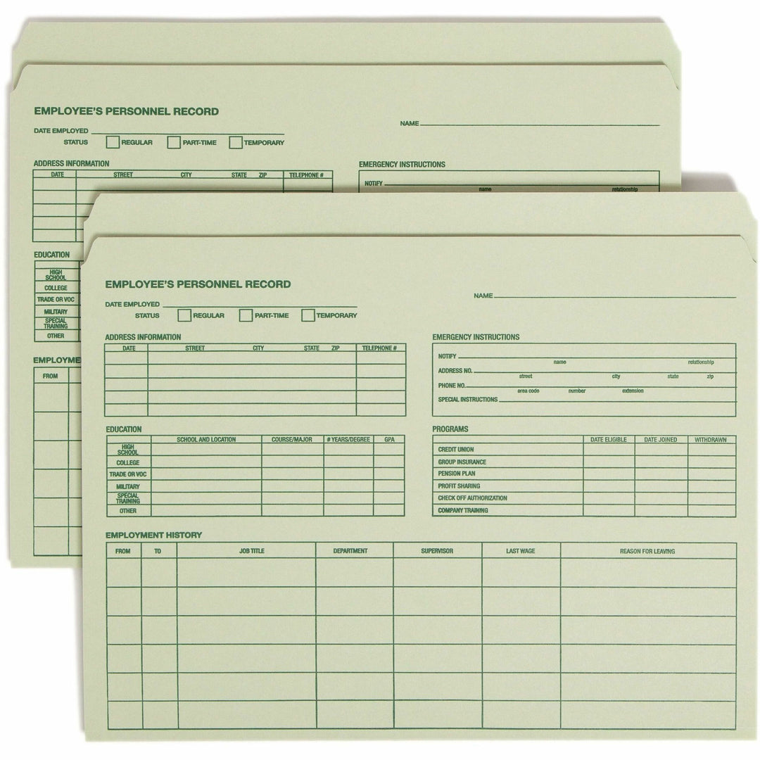 Image of Smead Employee Record File Folder,11-1/2"x9-1/2", 20/PK, Manila
