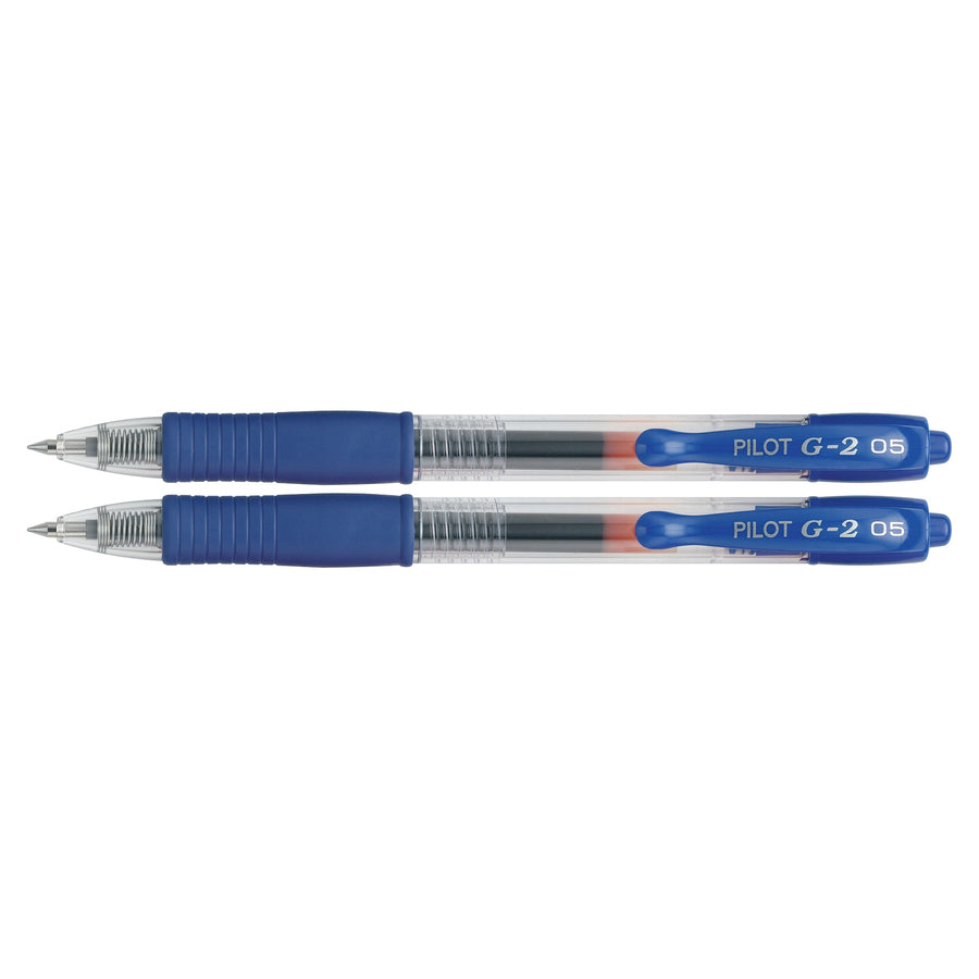 Image of Pilot 31015 Premium Gel Ink Retractable Pen, 0.5 mm Extra Fine Pen Point, Refillable, Retractable, Blue Ink, Gel-based, 2 / Pack