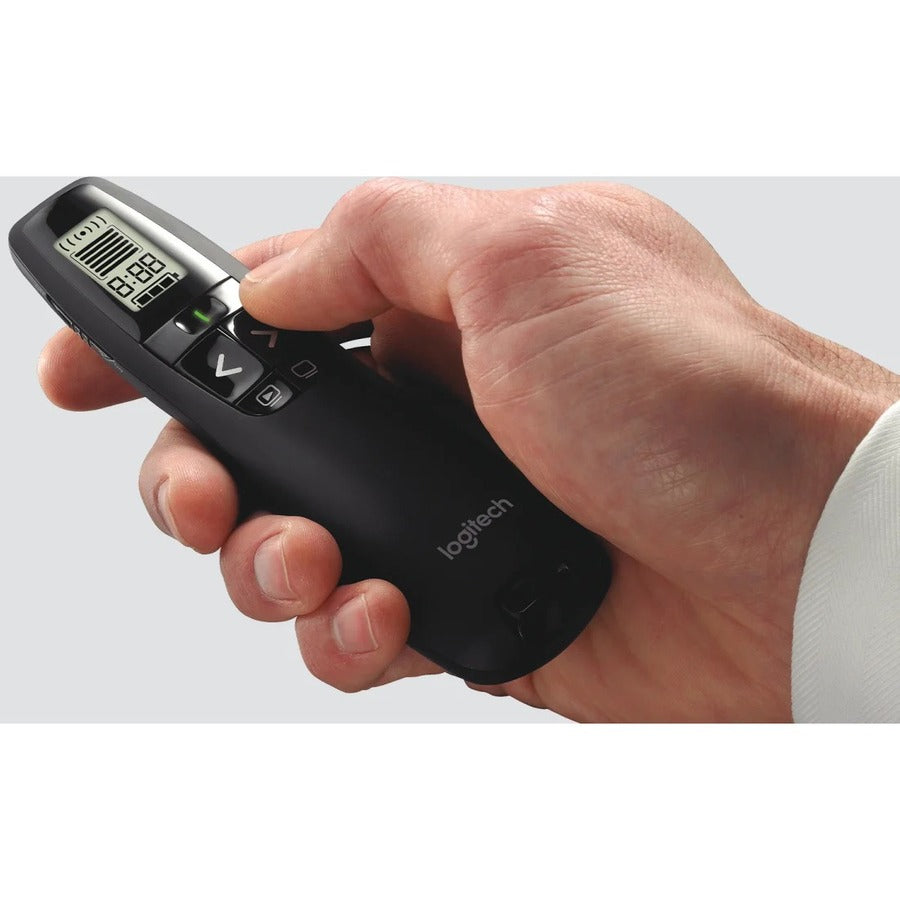 Image of Logitech® R800 Wireless Laser Presentation Remote W/lcd Display, Class 2, 100 Ft Range, Matte Black