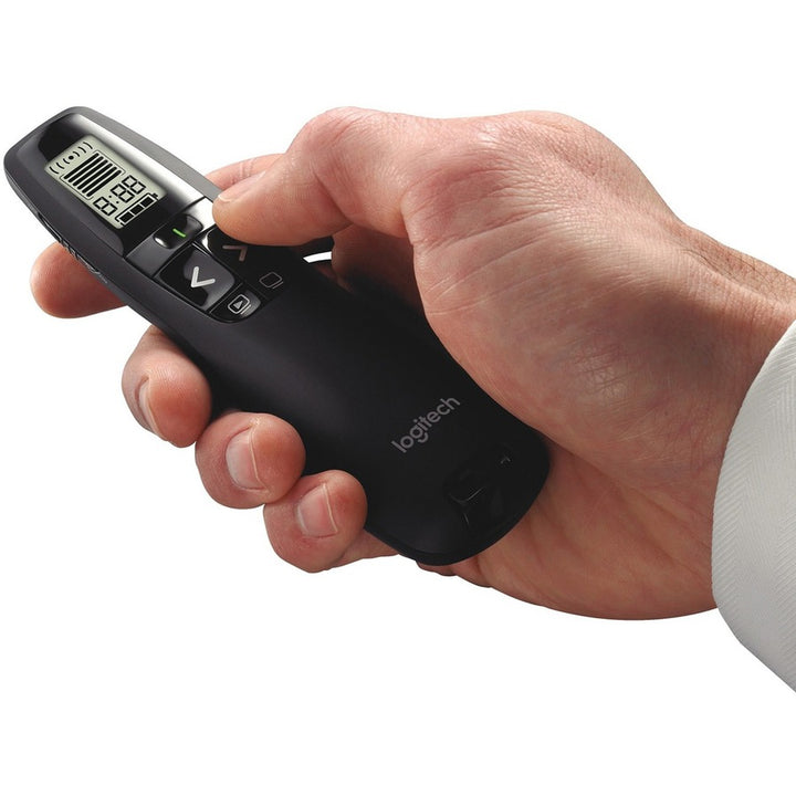 Image of Logitech® R800 Wireless Laser Presentation Remote W/lcd Display, Class 2, 100 Ft Range, Matte Black