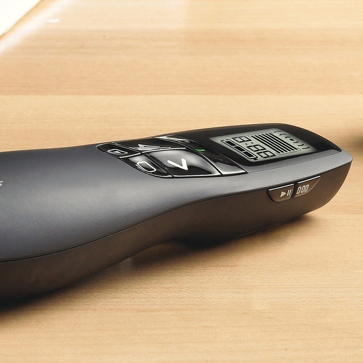 Image of Logitech® R800 Wireless Laser Presentation Remote W/lcd Display, Class 2, 100 Ft Range, Matte Black