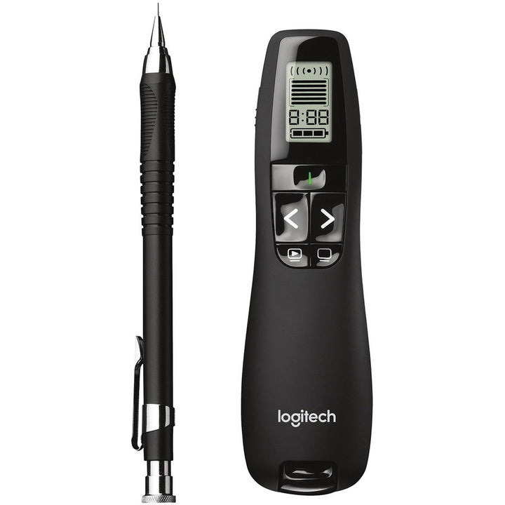 Image of Logitech® R800 Wireless Laser Presentation Remote W/lcd Display, Class 2, 100 Ft Range, Matte Black