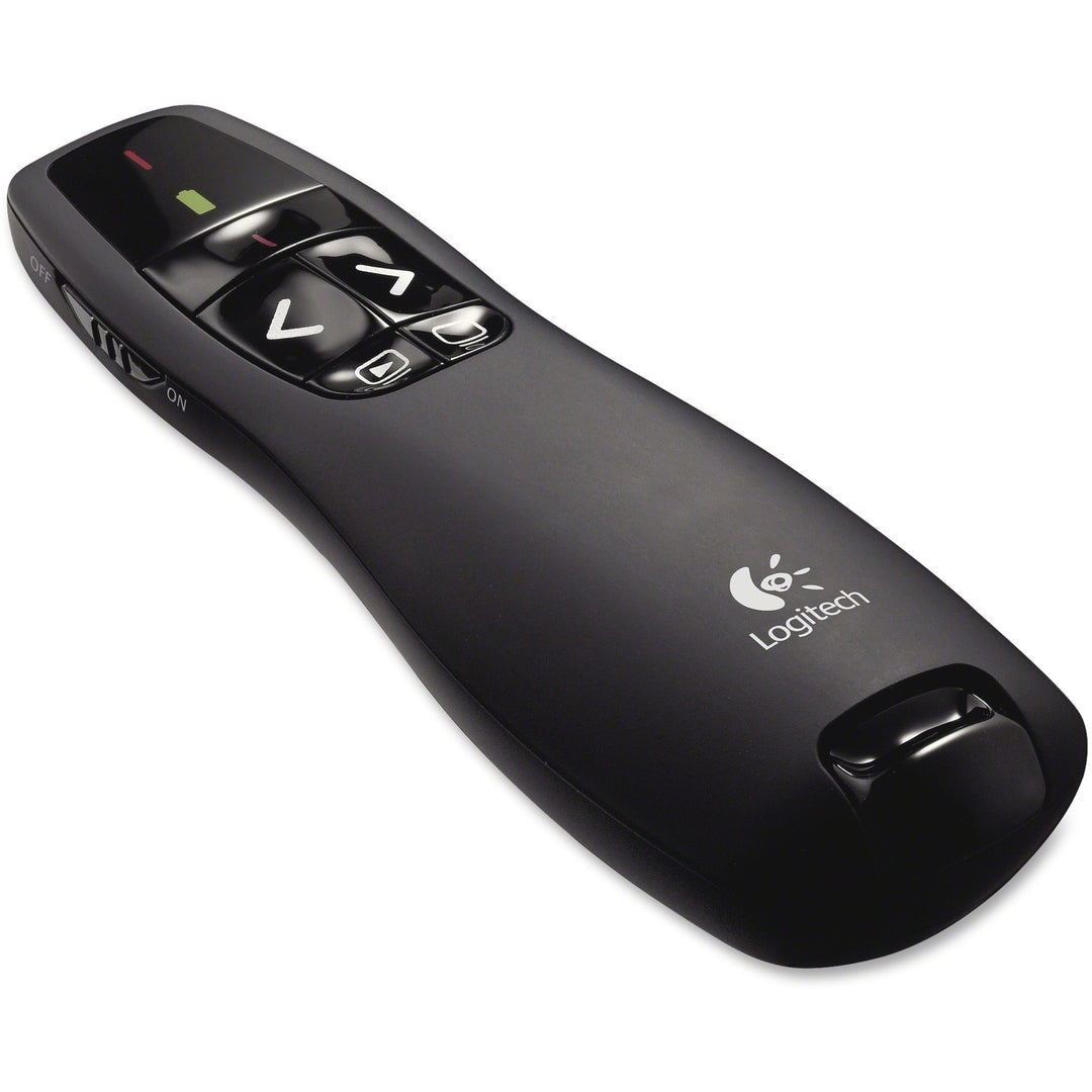 Image of Logitech® R400 Wireless Presentation Remote With Laser Pointer, Class 2, 50 Ft Range, Matte Black