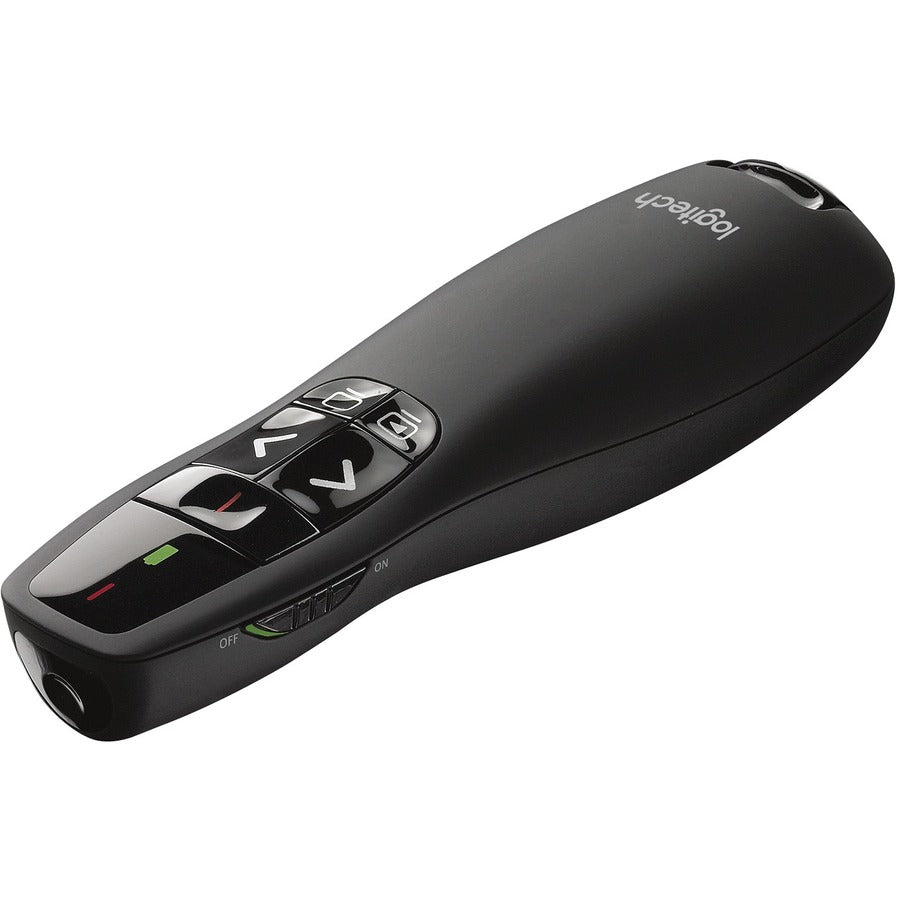 Image of Logitech® R400 Wireless Presentation Remote With Laser Pointer, Class 2, 50 Ft Range, Matte Black