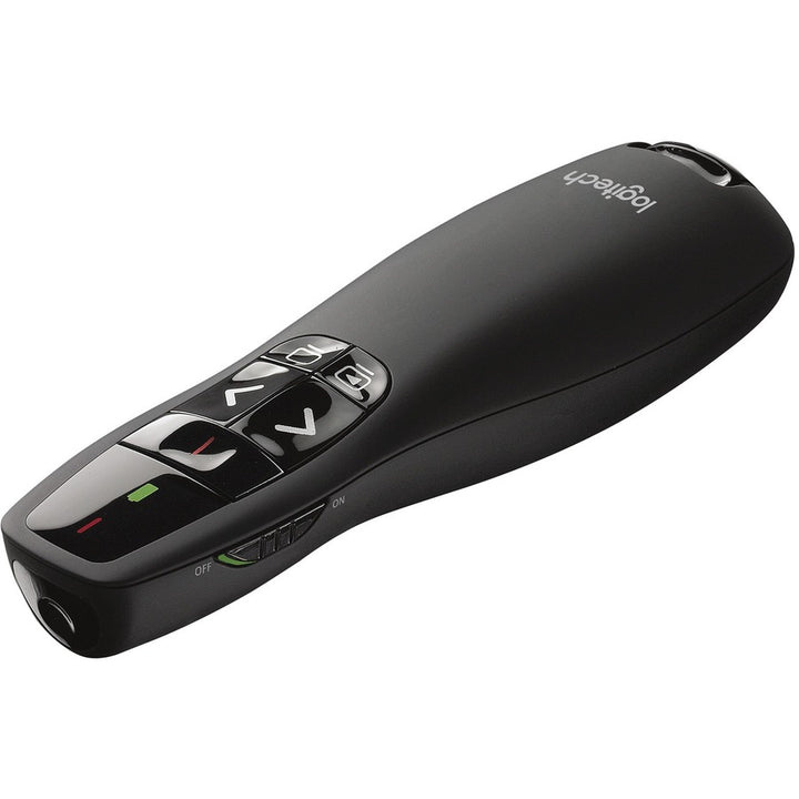 Image of Logitech® R400 Wireless Presentation Remote With Laser Pointer, Class 2, 50 Ft Range, Matte Black