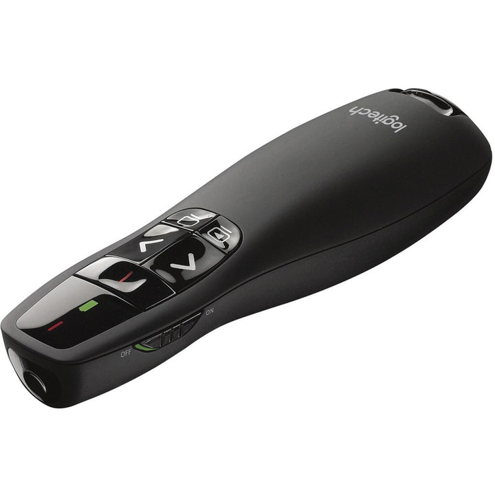 Image of Logitech® R400 Wireless Presentation Remote With Laser Pointer, Class 2, 50 Ft Range, Matte Black