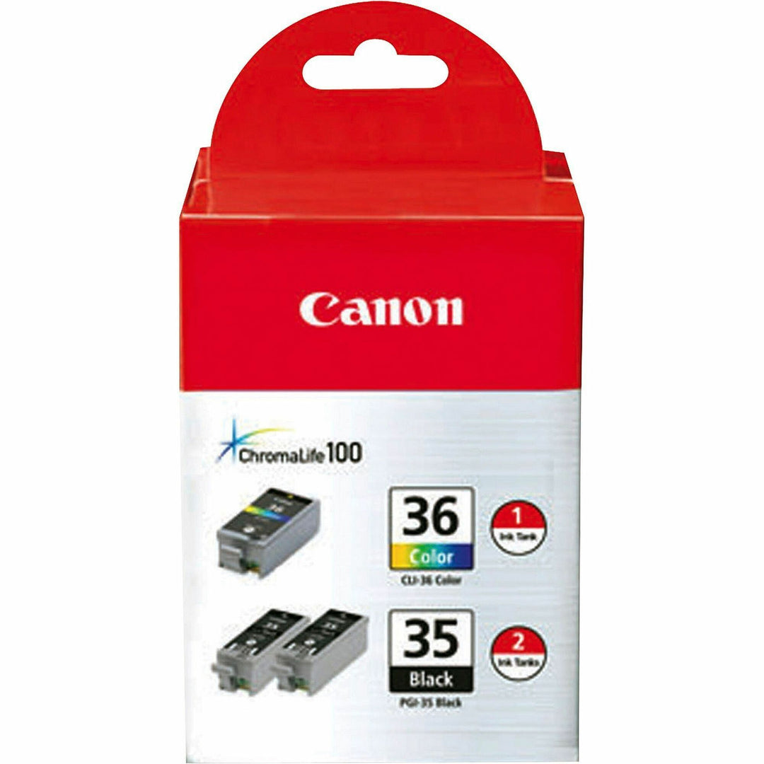 Image of Canon PGI-35CLI-36 PGI35CLI36 Ink Cartridge, Inkjet, Assorted, Cyan, Magenta, Yellow, 3 / Pack