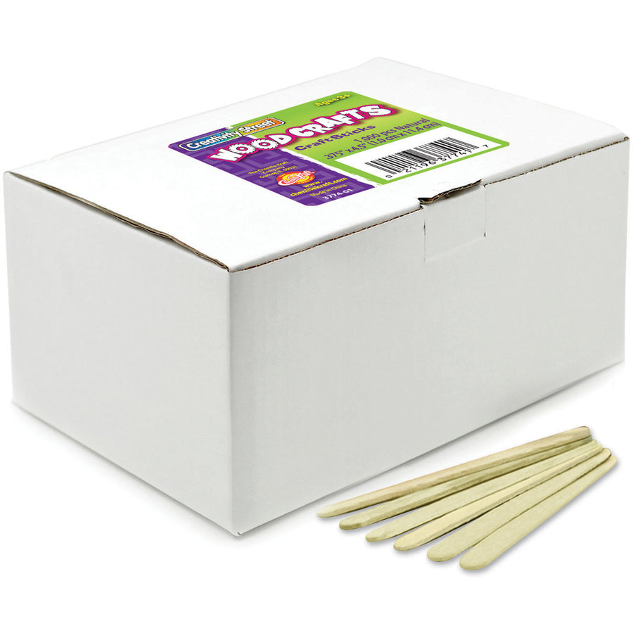 Image of Creativity Street 377401 Wood Sticks, Art, Craft, 4.50" H x 0.37" W x 4.50" Length, Natural, Wood, 1 Box