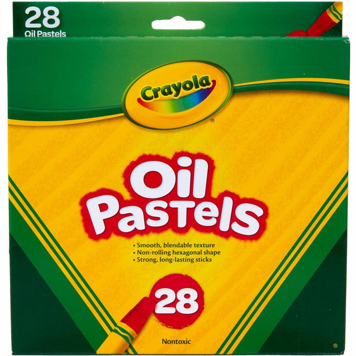 Image of Crayola 524628 Jumbo 28 Oil Pastels, Apricot, Black, Blue, Green Blue, Blue-violet, Brown, Gray, Green, Metallic Silver, Orange, Peach, ..., 28 / Set