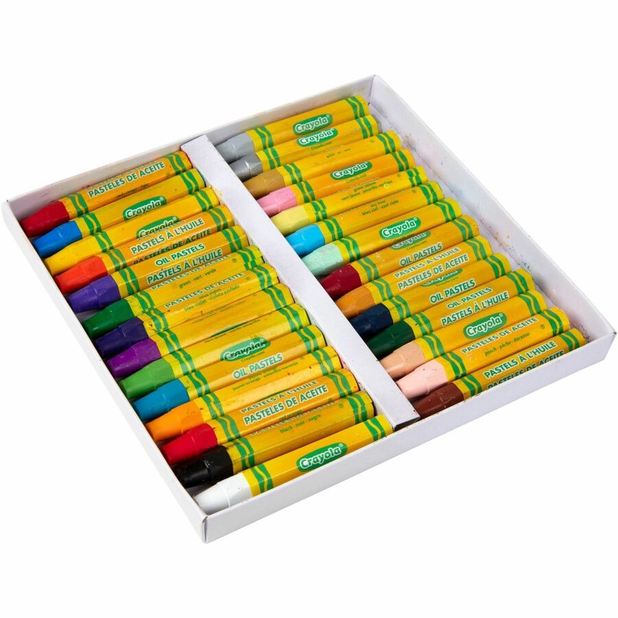 Image of Crayola 524628 Jumbo 28 Oil Pastels, Apricot, Black, Blue, Green Blue, Blue-violet, Brown, Gray, Green, Metallic Silver, Orange, Peach, ..., 28 / Set
