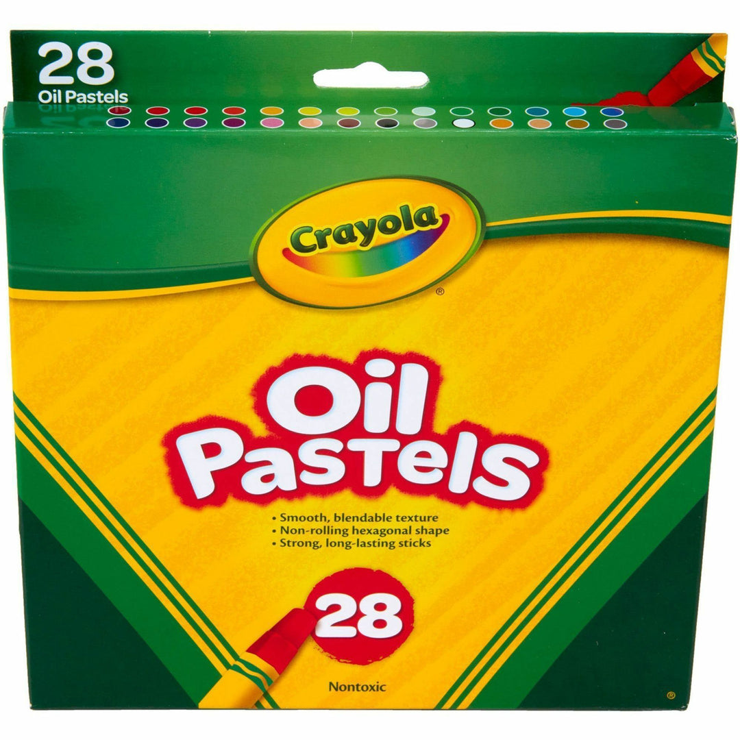 Image of Crayola 524628 Jumbo 28 Oil Pastels, Apricot, Black, Blue, Green Blue, Blue-violet, Brown, Gray, Green, Metallic Silver, Orange, Peach, ..., 28 / Set