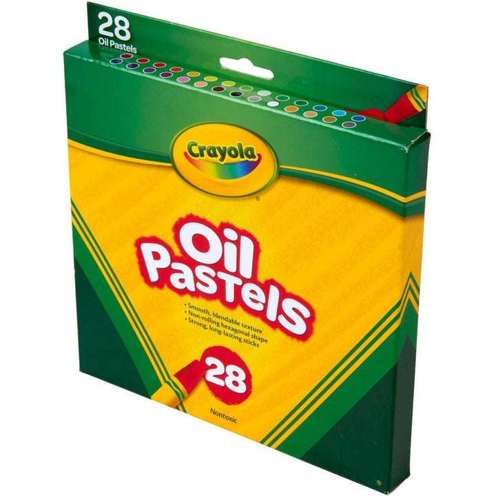 Image of Crayola 524628 Jumbo 28 Oil Pastels, Apricot, Black, Blue, Green Blue, Blue-violet, Brown, Gray, Green, Metallic Silver, Orange, Peach, ..., 28 / Set