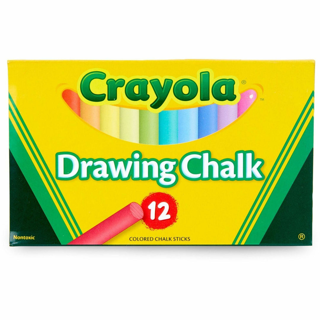 Image of Crayola 510403 Colored Drawing Chalk Sticks, 3.2" L x 0.4" Diameter, Assorted, Non-toxic, 12 / Box