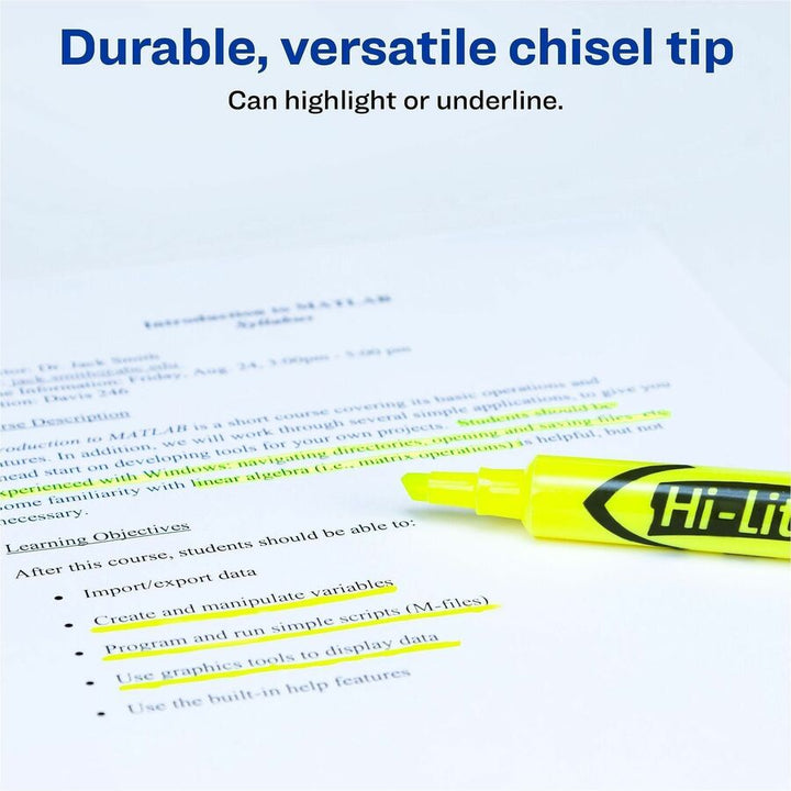 Image of Avery® Highlighter,Chisel Point,2/PK,Fluorescent Yellow