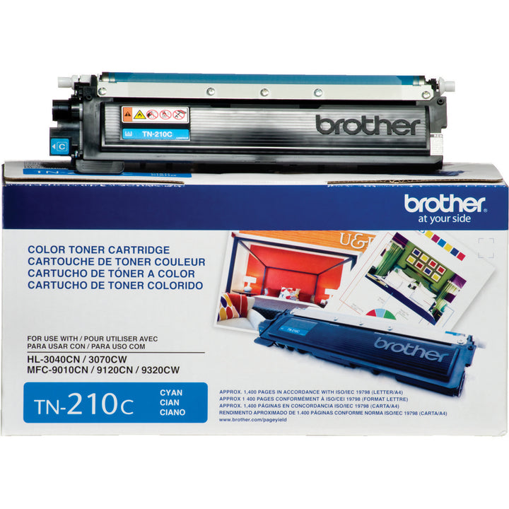 Image of Brother TN210C TN210 BK/C/M/Y Toner Cartridge, 1400 Pages, 1 Each