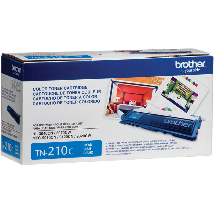 Image of Brother TN210C TN210 BK/C/M/Y Toner Cartridge, 1400 Pages, 1 Each