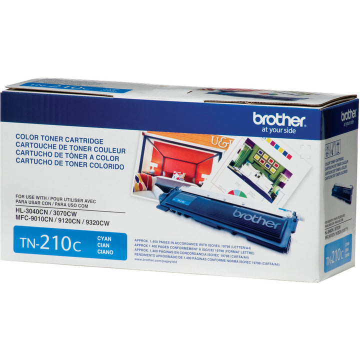 Image of Brother TN210C TN210 BK/C/M/Y Toner Cartridge, 1400 Pages, 1 Each