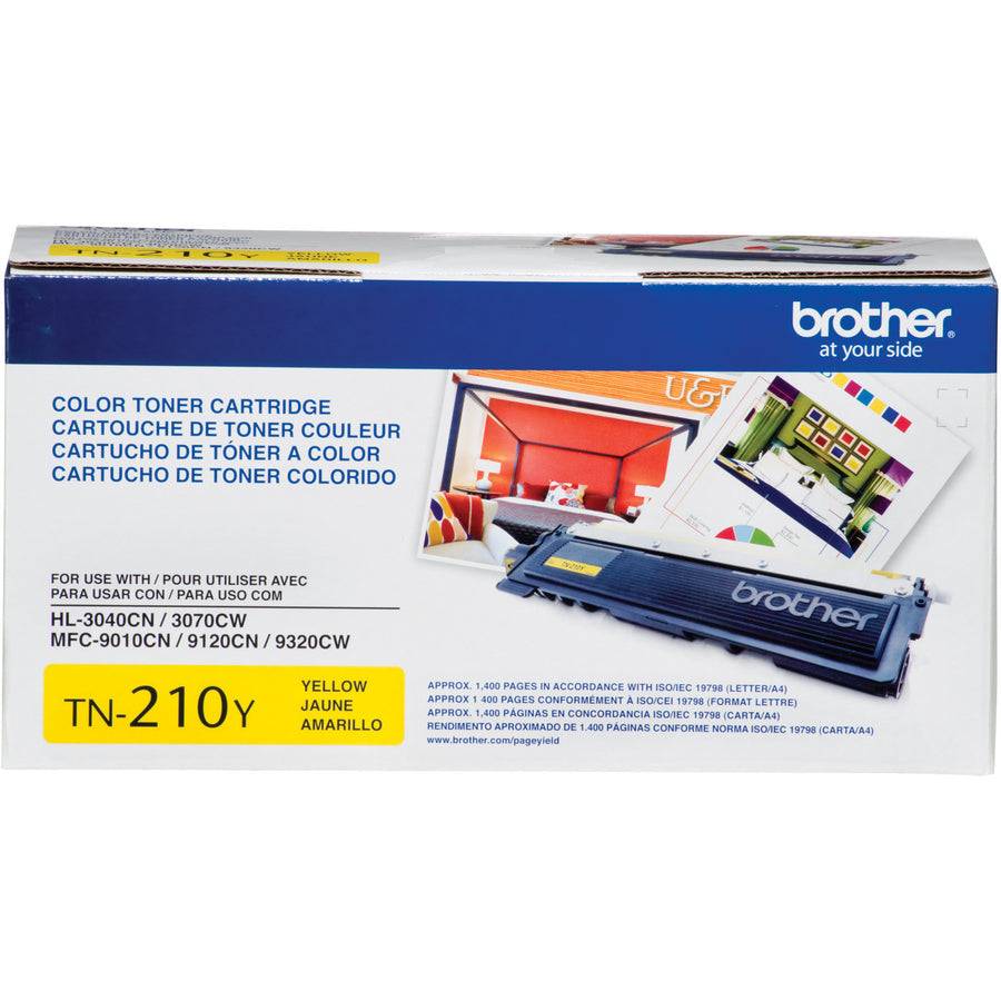 Image of Brother TN-210Y TN210 BK/C/M/Y Toner Cartridge, 1400 Pages, 1 Each