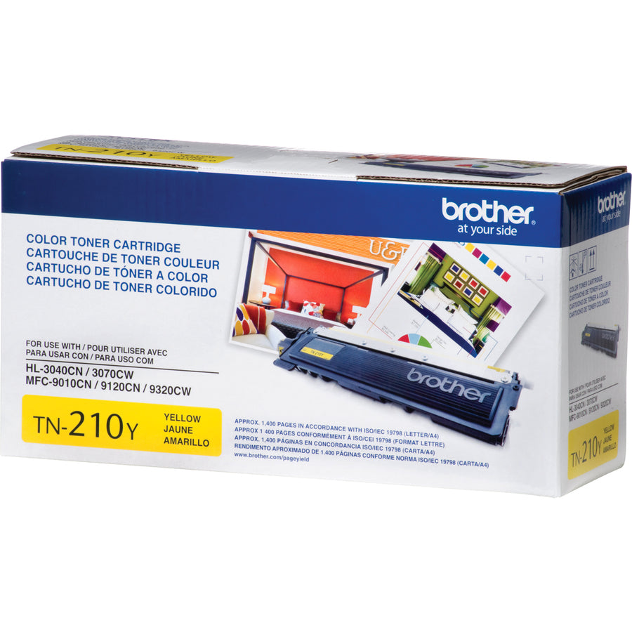 Image of Brother TN-210Y TN210 BK/C/M/Y Toner Cartridge, 1400 Pages, 1 Each
