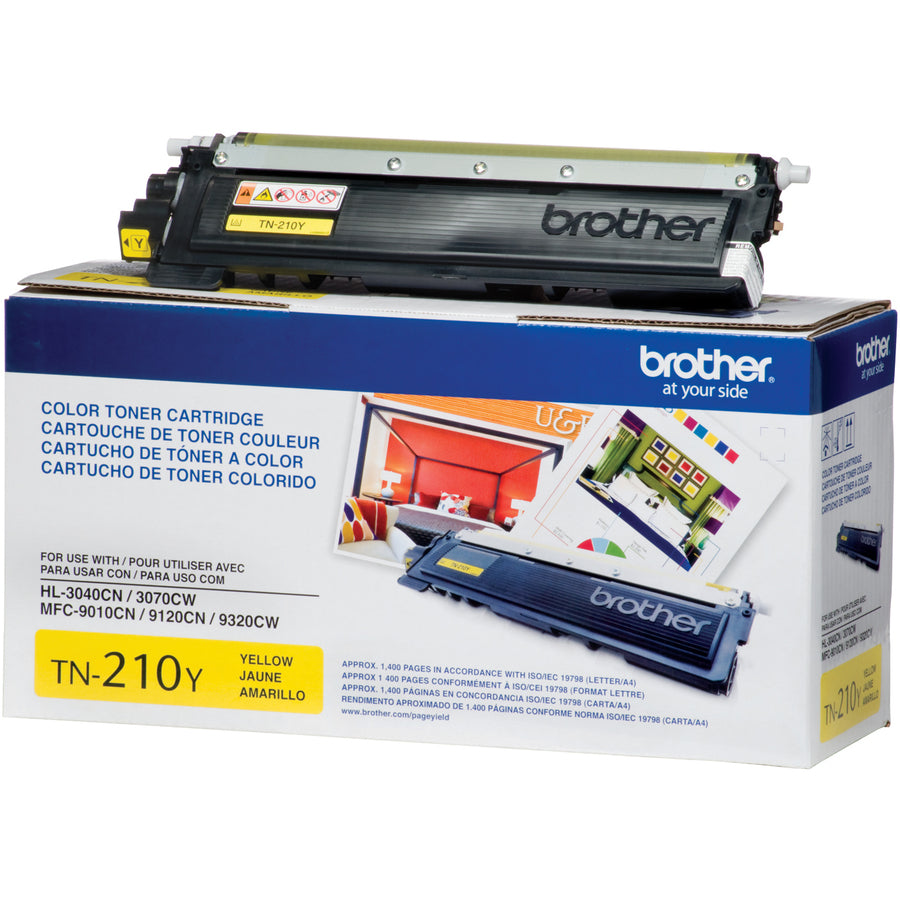 Image of Brother TN-210Y TN210 BK/C/M/Y Toner Cartridge, 1400 Pages, 1 Each