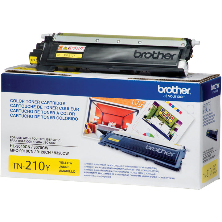 Image of Brother TN-210Y TN210 BK/C/M/Y Toner Cartridge, 1400 Pages, 1 Each