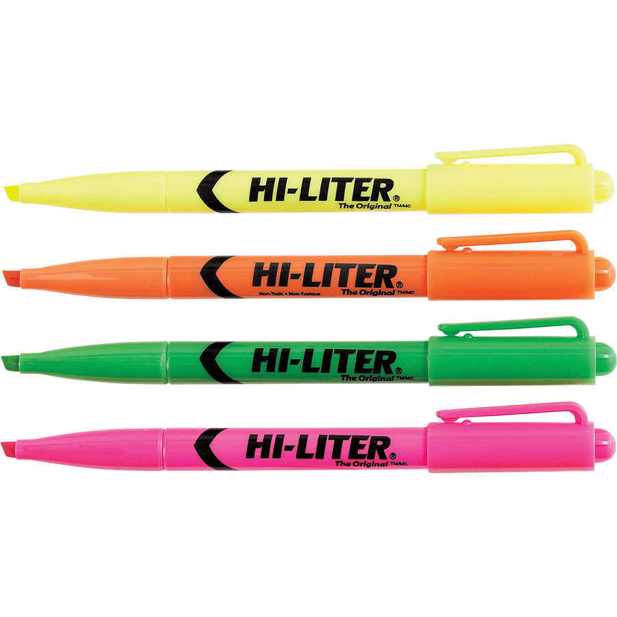 Image of Avery® Highlighters, Pen Style, Chisel Point, 4/PK, FL AST