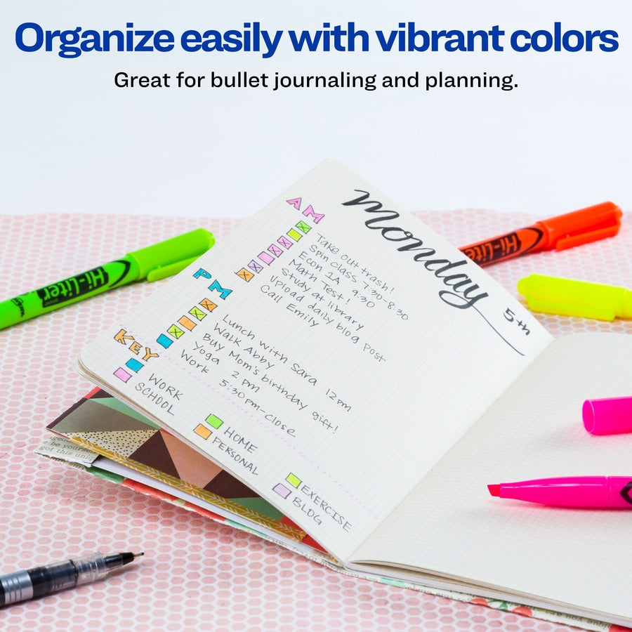 Image of Avery® Highlighters, Pen Style, Chisel Point, 4/PK, FL AST