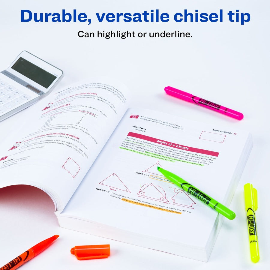 Image of Avery® Highlighters, Pen Style, Chisel Point, 4/PK, FL AST