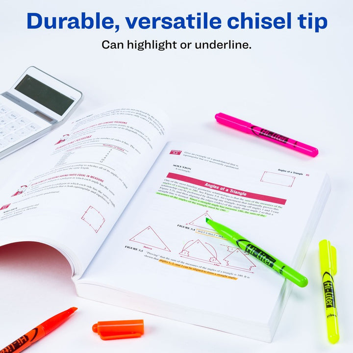 Image of Avery® Highlighters, Pen Style, Chisel Point, 4/PK, FL AST