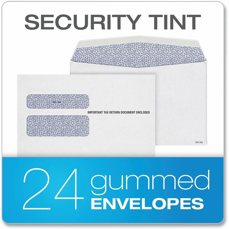 Image of Adams® 6-Part W-2 Tax Form Kit with Security Envelopes and Tax Forms Helper, 2024, 8.5 x 5.5, 2 Forms/Sheet, 24 Forms Total