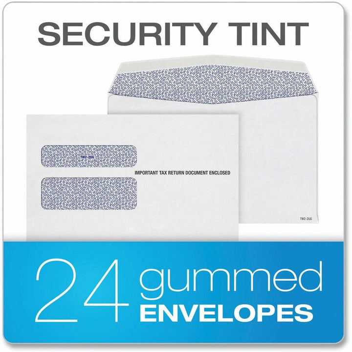 Image of Adams® 6-Part W-2 Tax Form Kit with Security Envelopes and Tax Forms Helper, 2024, 8.5 x 5.5, 2 Forms/Sheet, 24 Forms Total