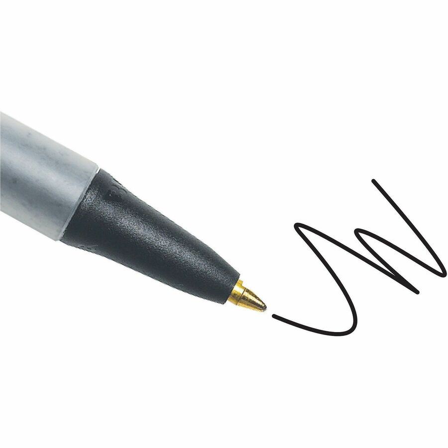 Image of BIC® Ecolutions Clic Stic Ballpoint Pen, Retractable, Medium 1 mm, Black Ink, Translucent Frost/Black Barrel, Dozen