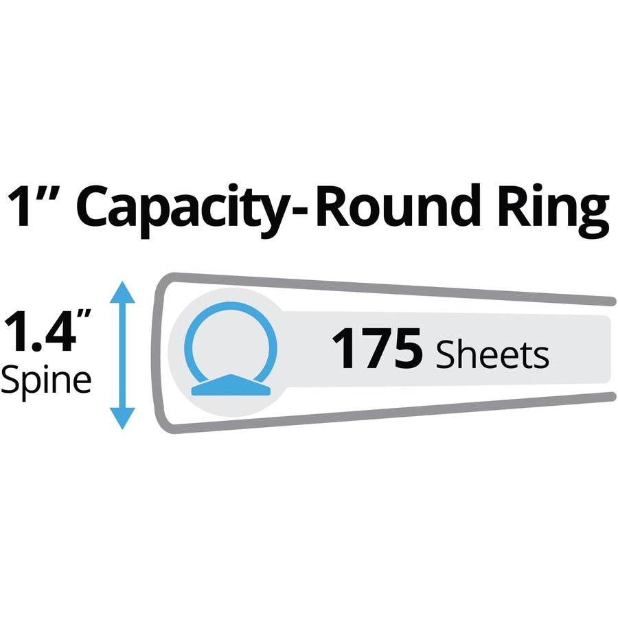 Image of Avery® Legal Durable Non-View Binder With Round Rings, 3 Rings, 1" Capacity, 14 X 8.5, Black, (6400)