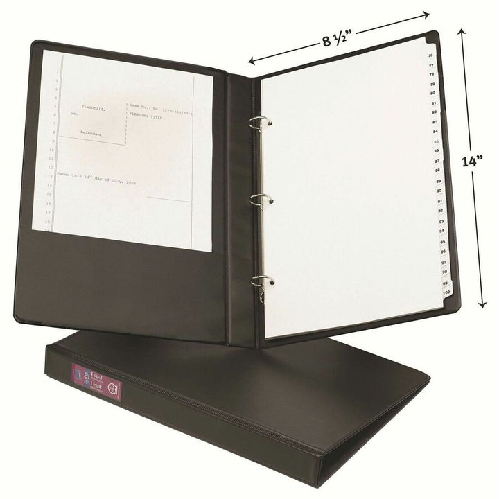 Image of Avery® Legal Durable Non-View Binder With Round Rings, 3 Rings, 1" Capacity, 14 X 8.5, Black, (6400)