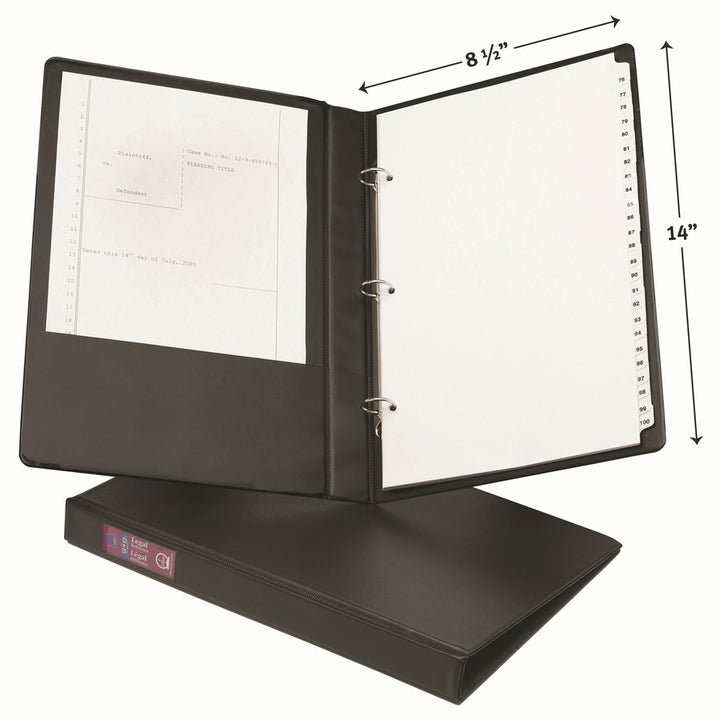 Image of Avery® Legal Durable Non-View Binder With Round Rings, 3 Rings, 1" Capacity, 14 X 8.5, Black, (6400)
