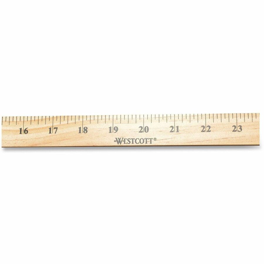 Image of Westcott 10431 Hardwood Meterstick, 39.5" Length, 1/8 Graduations, Metric Measuring System, Wood, Woodgrain, 12 / Box