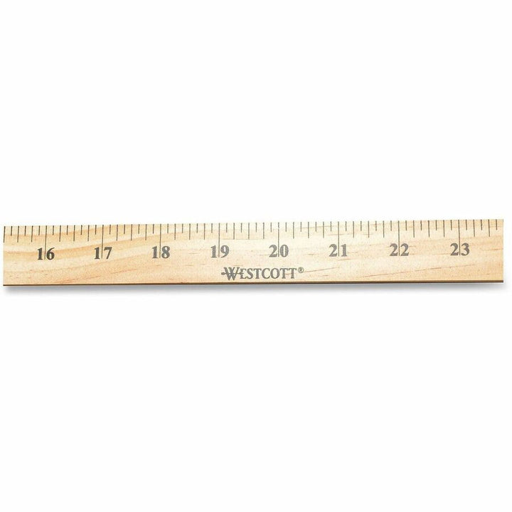Image of Westcott 10431 Hardwood Meterstick, 39.5" Length, 1/8 Graduations, Metric Measuring System, Wood, Woodgrain, 12 / Box