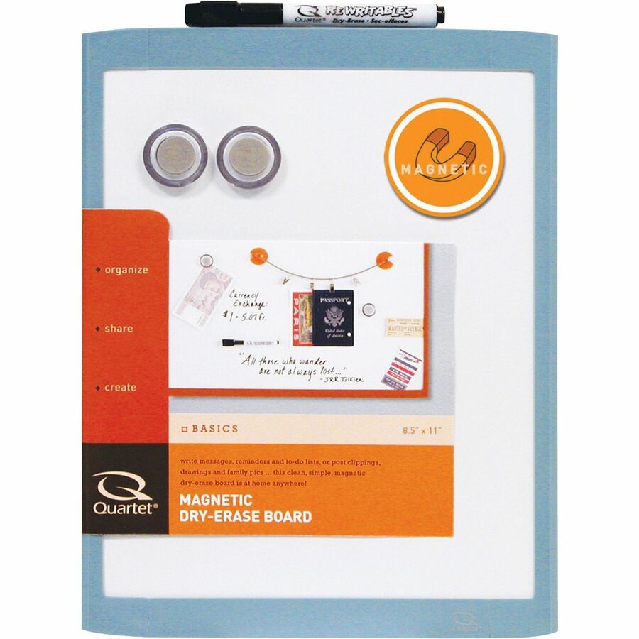 Image of Quartet® Whiteboard, Magnetic, 8-1/2"x11", Assorted Frame Color