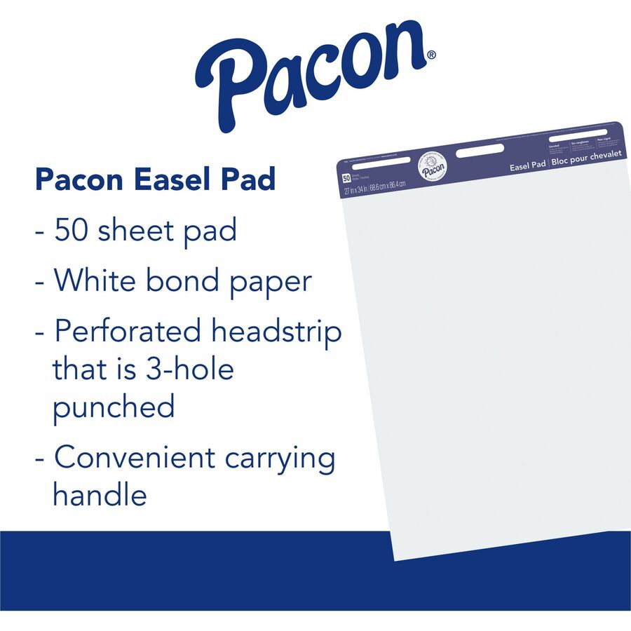 Image of Pacon® Easel Pad, Perforated, Unruled, 27x34", 50 Sheets, White