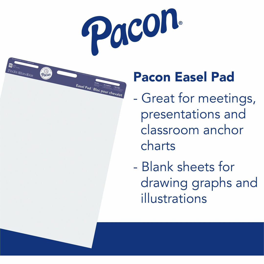 Image of Pacon® Easel Pad, Perforated, Unruled, 27x34", 50 Sheets, White