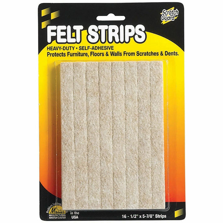 Image of Master Caster® Felt Pads, Strips, 1/2"x5-7/8", 16/PK, Beige