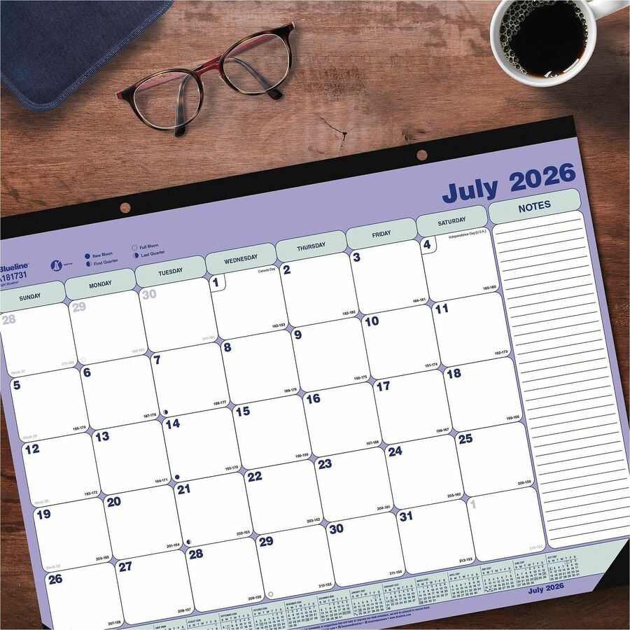 Image of Blueline CA181731 2026-2027 13-Month Monthly Academic Desk Pad/Calendar