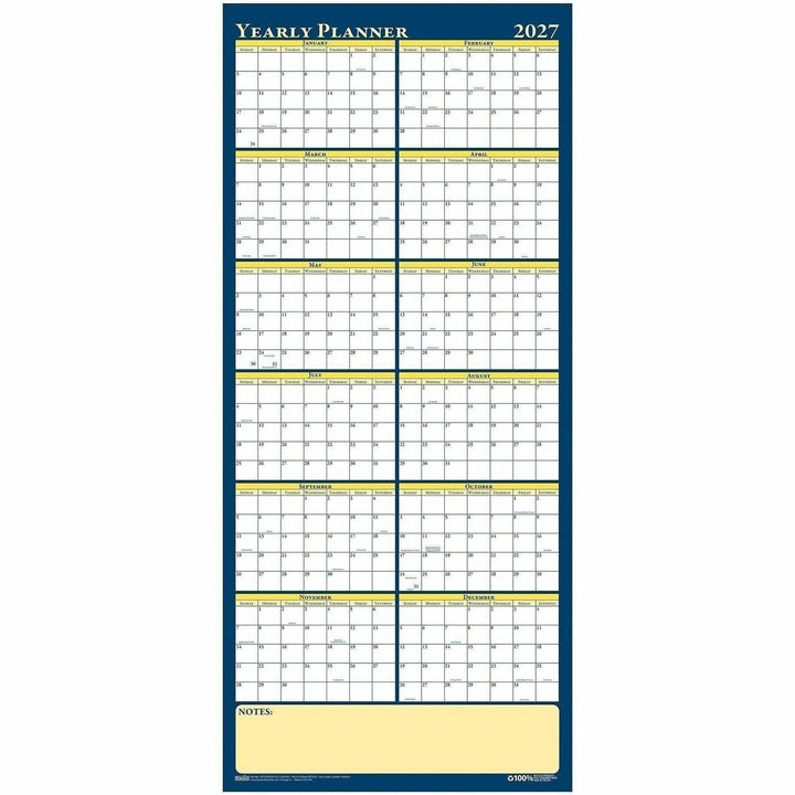 Image of House of Doolittle 3974 Laminated Yearly Wall Planner