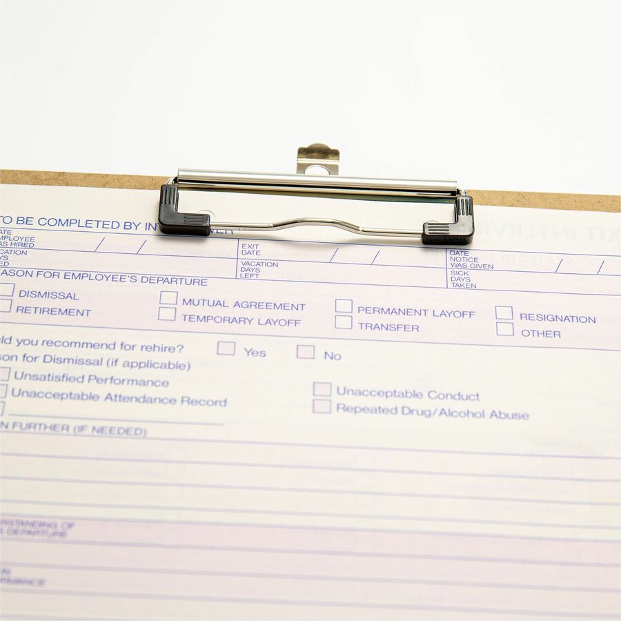 Image of Officemate Low-profile Clipboard, 1" Paper Capacity, 9"x12-1/2", Brown