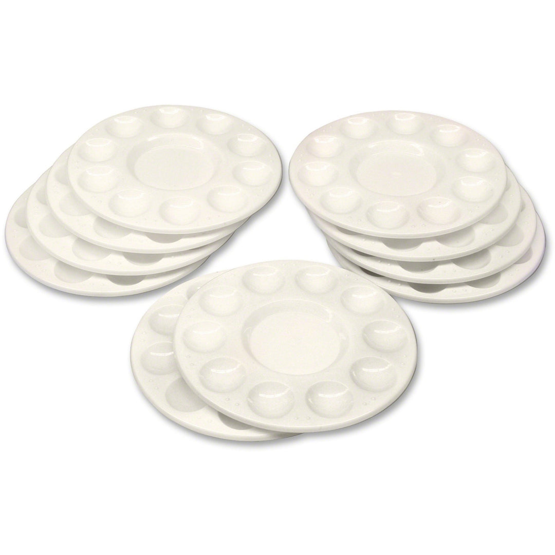 Image of Creativity Street 5924 Round Paint Trays, Classroom, White, Plastic, 10 / Pack