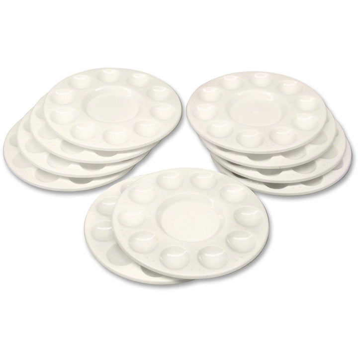 Image of Creativity Street 5924 Round Paint Trays, Classroom, White, Plastic, 10 / Pack