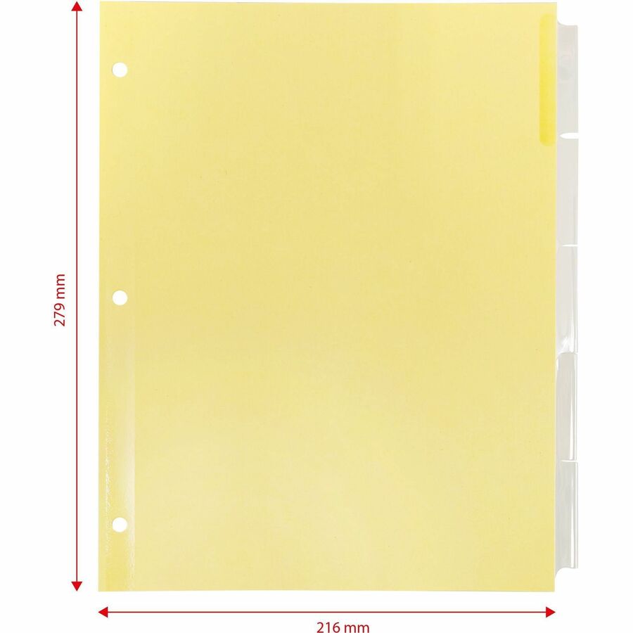 Image of Business Source Binder Indexes, 2" Tabs,11"x8-1/2",5 Tab/ST, CL Tabs/Buff