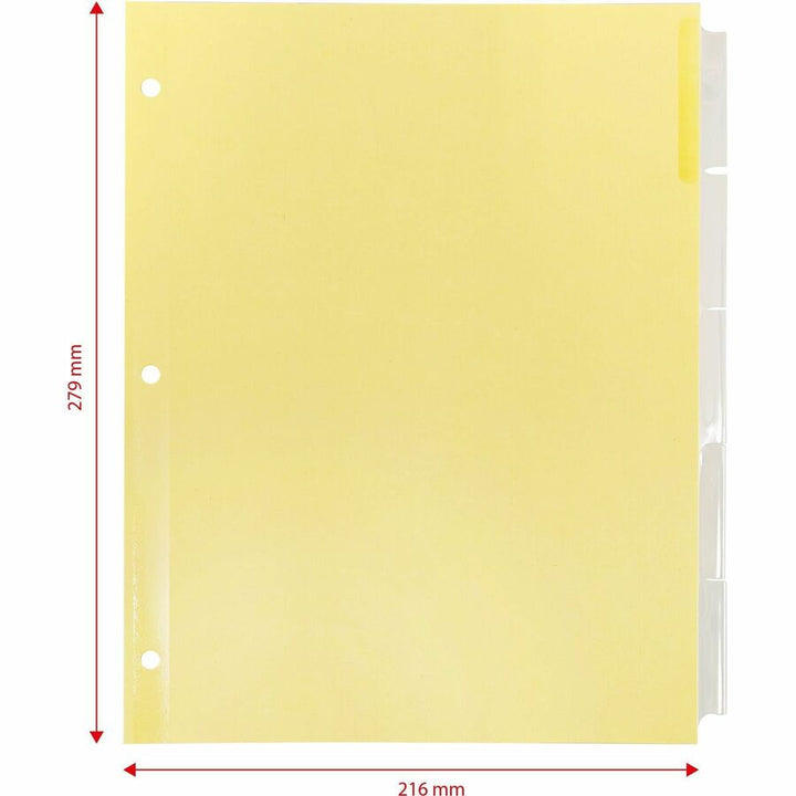 Image of Business Source Binder Indexes, 2" Tabs,11"x8-1/2",5 Tab/ST, CL Tabs/Buff